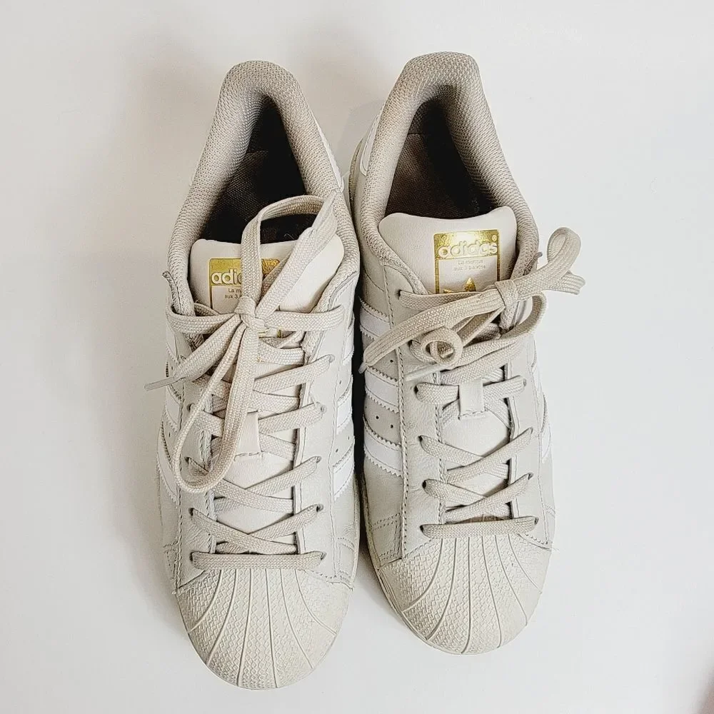 Adidas Classic Superstar Legacy Gold Trefoil Sneakers Unisex Womens 7.5 Mens 6.5